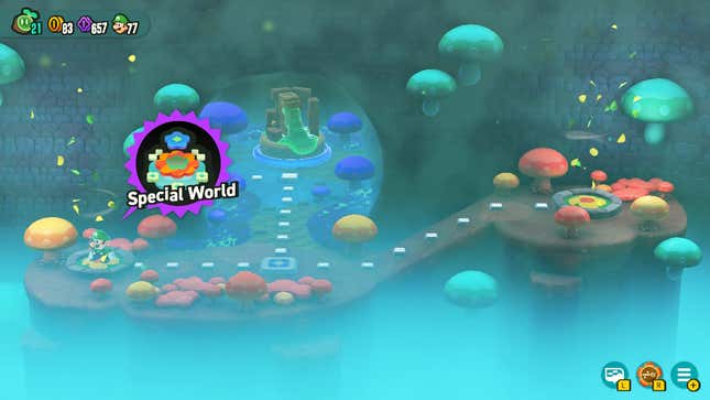Luigi stands on the entrance to the fifth Special World.